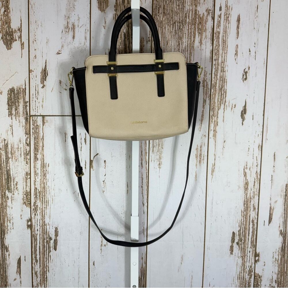 Liz Claiborne, Mini Tuxedo Tote Bag, Two-Tone Black and Cream. Excellent cond!